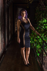 portrait of young woman with colored hair