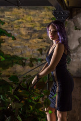 portrait of young woman with colored hair