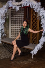 portrait of young woman with colored hair