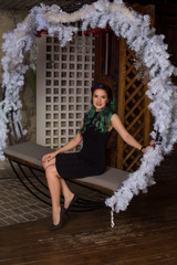 portrait of young woman with colored hair