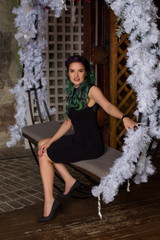 portrait of young woman with colored hair