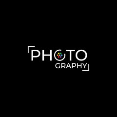 Photography Logo Design Vector Template. Minimalist, Simple, Modern, Camera, Lens, Focus.