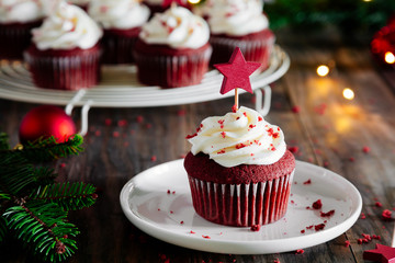 Delicious red velvet cupckes for Christmas