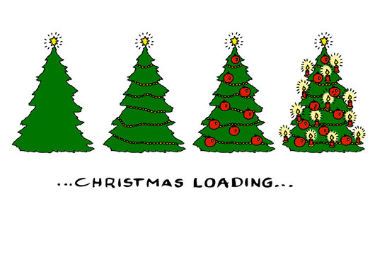 Christmas loading und Christb&auml;ume