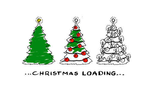 Christmas loading und Christbäume