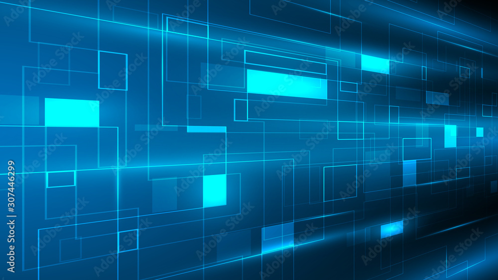 Canvas Prints geomatric abstract technology background,blue system technology background,speed connection communic