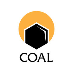 Vector logo of coal mining and sale