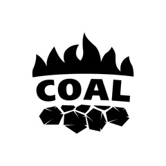 Vector logo of coal mining and sale