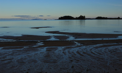 Evening scene at the shore of Lake Vanern, Sweden.