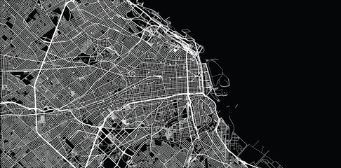 Urban vector city map of Buenos Aires, Argentina