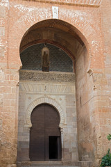 Fototapeta na wymiar Alhambra Gates of Justice with Moorish and Christian decoration