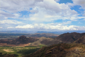 Obraz na płótnie Canvas Hills view with hills and sky