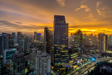 Fototapeta na wymiar Jakarta like new york city at night