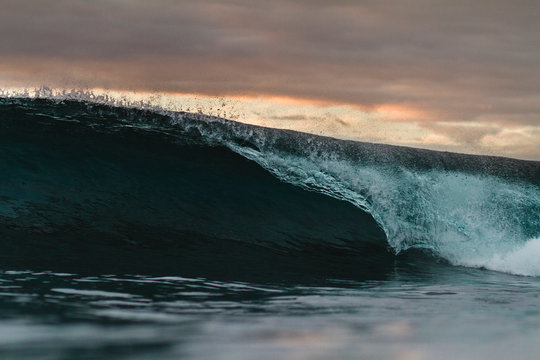 Close up shoot of a wave breaking