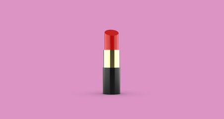 Red Lipstick, Cosmetic, 3D Rendering