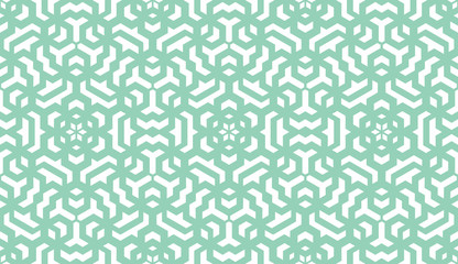 Abstract geometric pattern. A seamless vector background. White and green ornament. Graphic modern pattern. Simple lattice graphic design
