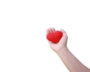 yong woman use a heart in his hand. Valentine Love Concepts.power of love