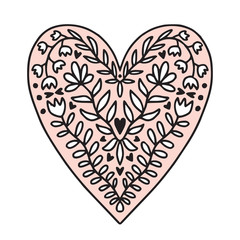 Decorative floral heart. Valentines day design.