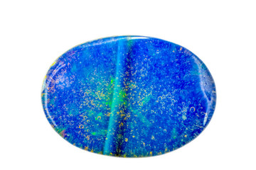 Macro of natural mineral rock on white background close up