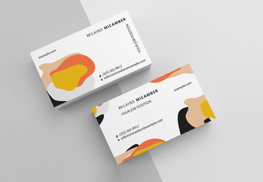 Business Card Layout with Abstract Pattern
