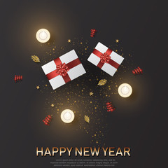 Happy New Year Greeting Card Background Vector Design