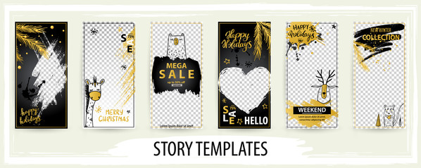 Trendy editable template for social networks story, vector illustration.