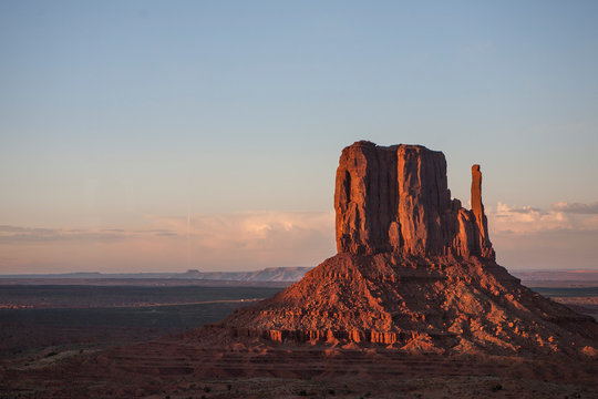 Sunset at Monument Valley, on the border of Utah and Arizona.