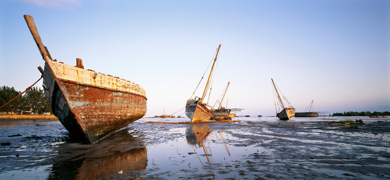 Beached Boats in Zanzibar