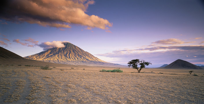 The Ol Donyo Lengai (Mountain of God) volcano