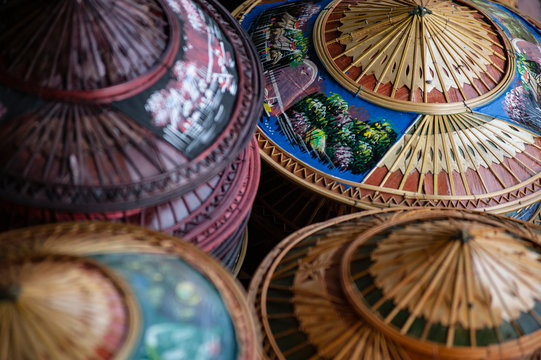 Traditional Asian conical hats