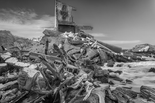Ruins of Atafona, a coastline city invaded by sea
