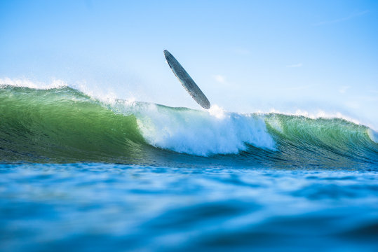 Failing on a morning winter wave