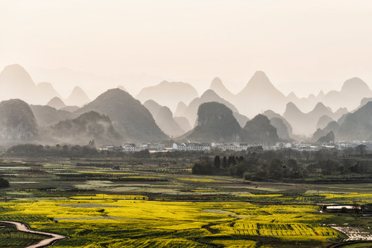 Mountainous karst landscape in Guilin