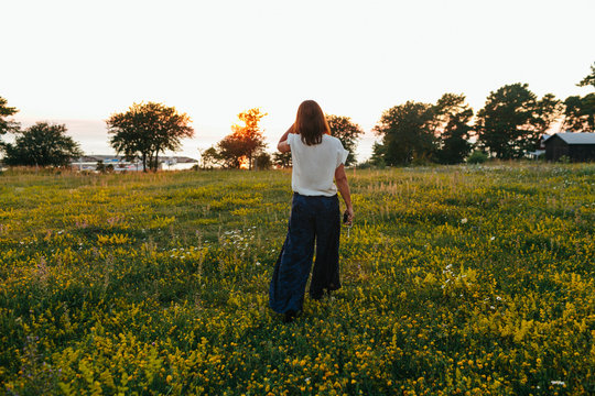 Woman on meadow