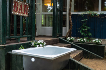 Vintage bath and Bar signage lights decoration outdoor