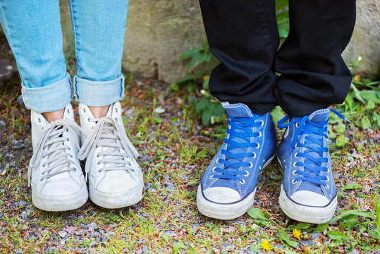 People wearing sneakers