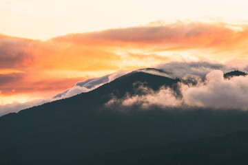 sunset in the mountains