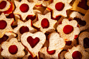 Weihnachtsplätzchen Hintergrund aufsichtig