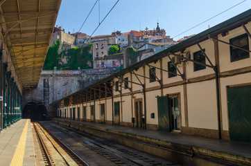 View of the heights of Porto from the train station