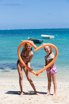 Girls on beach