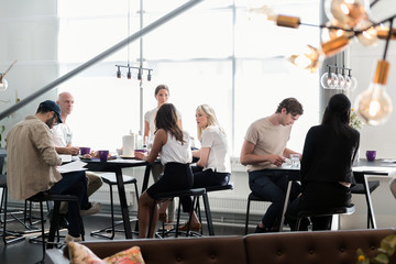 People in office cafeteria