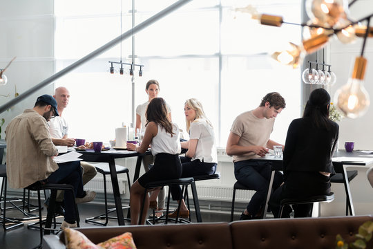 People in office cafeteria