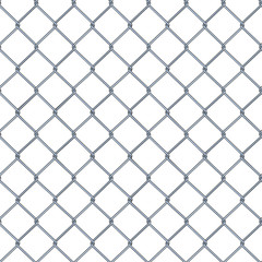 Seamless texture of steel mesh Netting on the white background. 3D illustration