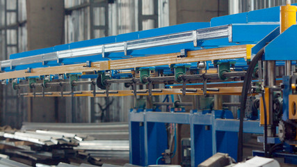 Sheet metal bending machine in the production plant