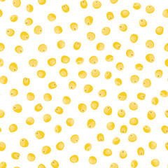 Millet grain seamless pattern on a white background. Vector illustration of millet groats in cartoon simple flat style.