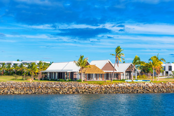 Landscape near the port of Denarau, Nadi - Fiji. Copy space for text.