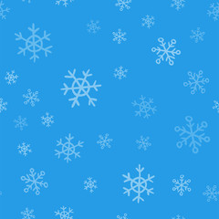 Snowflakes seamless pattern. Winter snow and christmas season background texture.
