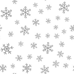 Snowflakes seamless pattern. Winter snow and christmas season background texture.
