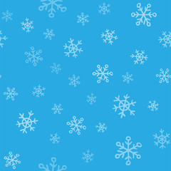 Snowflakes seamless pattern. Winter snow and christmas season background texture.
