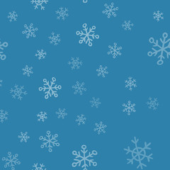 Snowflakes seamless pattern. Winter snow and christmas season background texture.